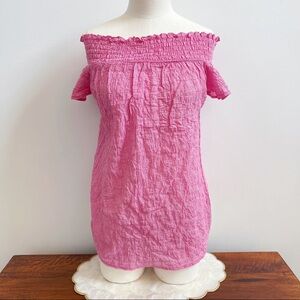 Michael Kors Pink Off Shoulder Cap Sleeve Blouse S